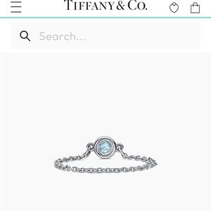Elsa Peretti Color by the Yard Ring in Silver with an Aquamarine (Tiffany & Co.)